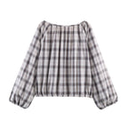 Summer Plaid Asymmetric Top Asymmetric Skirt Set