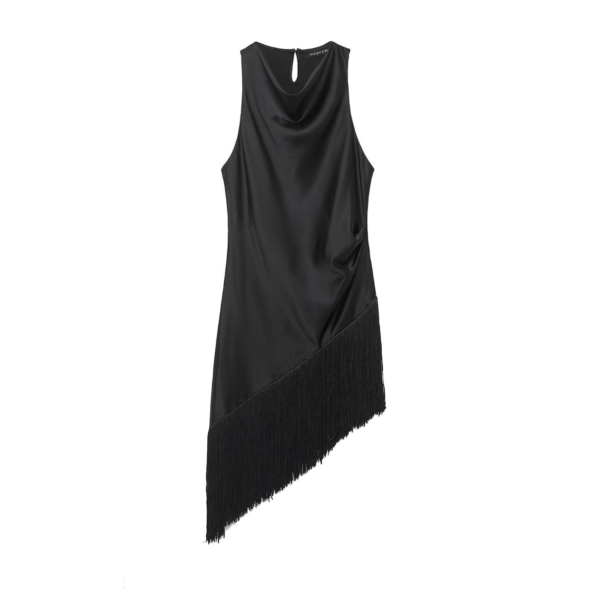 Women's All Matching Sleeveless Irregular Asymmetric Tassel Top