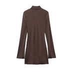 Early Spring Women Clothing Elegant Silk Satin Texture Scarf Dress