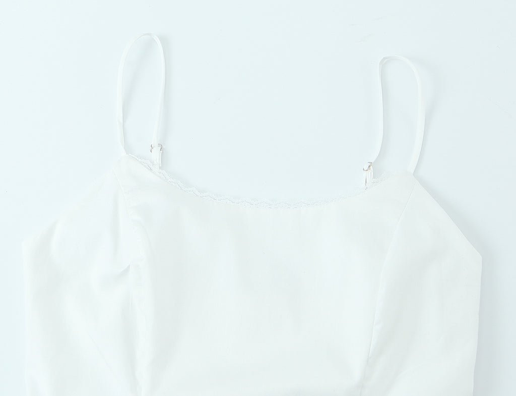Spring Summer Two Color Lace Waist Slimming Top