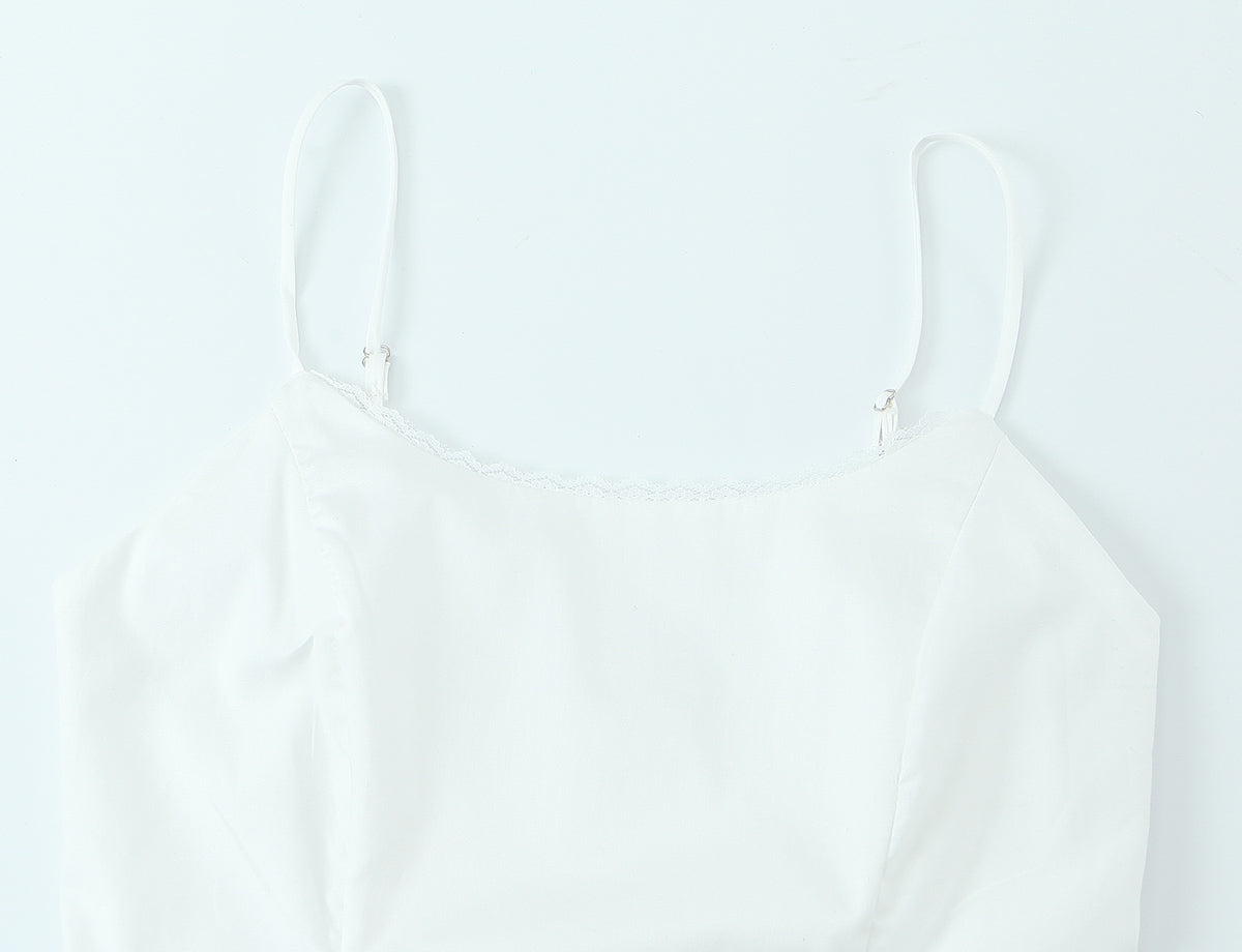 Spring Summer Two Color Lace Waist Slimming Top