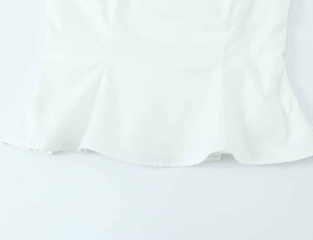 Spring Summer Two Color Lace Waist Slimming Top