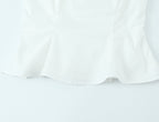 Spring Summer Two Color Lace Waist Slimming Top