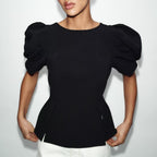 Women's Bow Puff-Sleeve Top