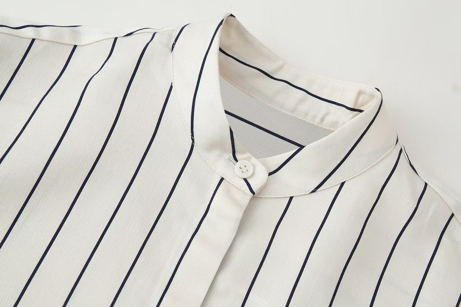 Spring Striped Fluffy Sleeve Shirt Pleated Pants Sets