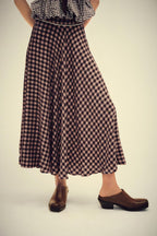 Women's Lace-Trim Check Skirt