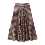 Women's Lace-Trim Check Skirt