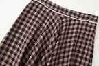 Women's Lace-Trim Check Skirt
