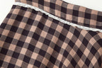 Women's Lace-Trim Check Skirt