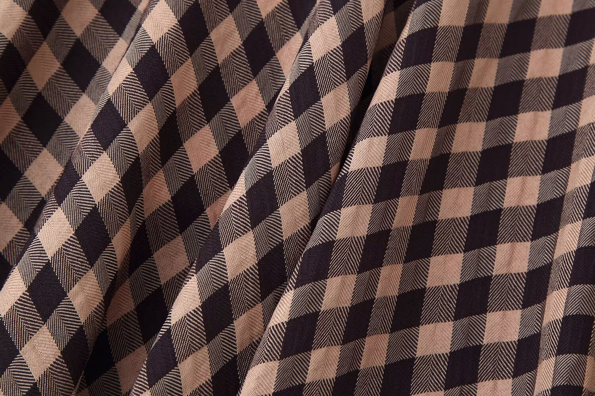 Women's Lace-Trim Check Skirt
