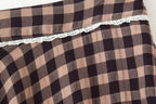 Women's Lace-Trim Check Skirt
