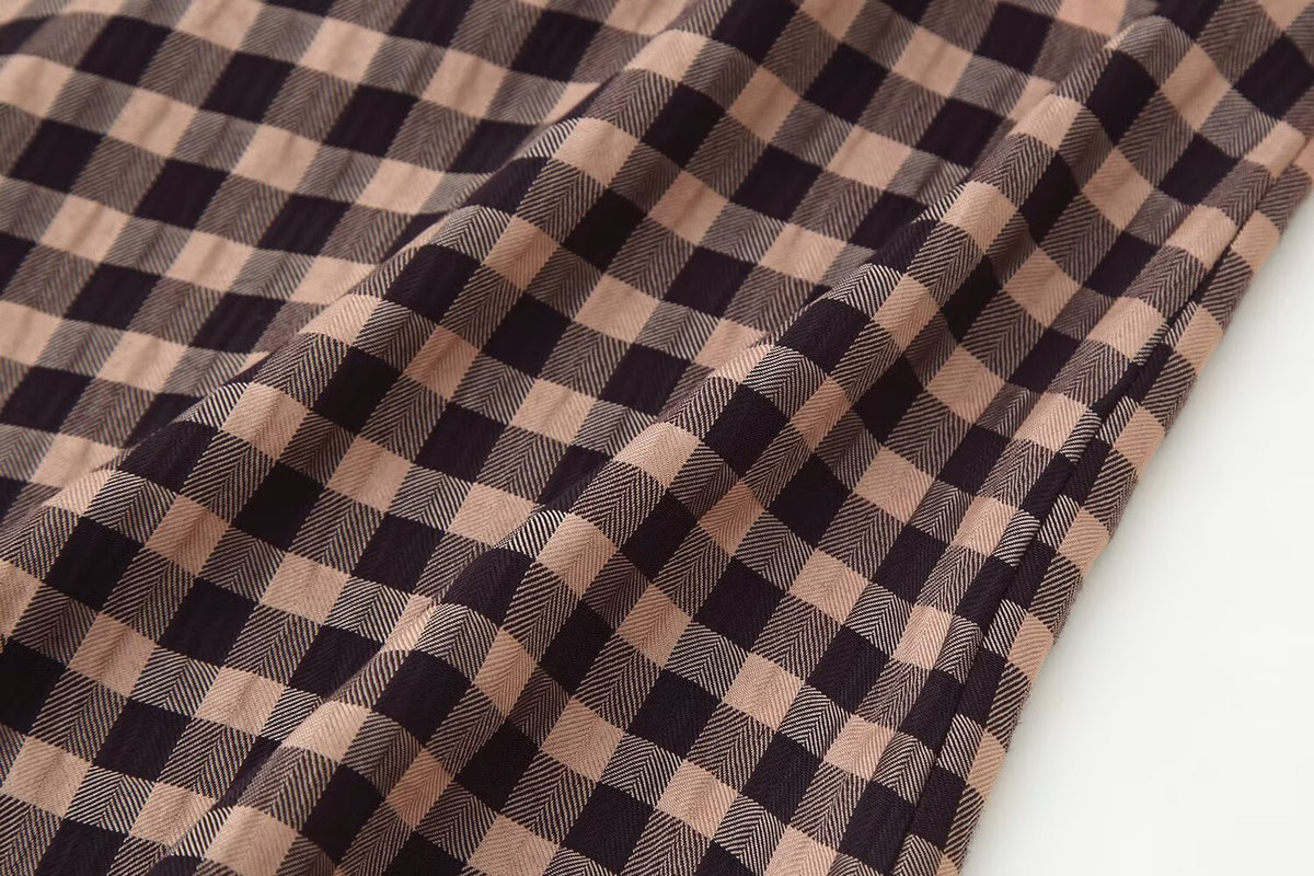 Women's Lace-Trim Check Skirt