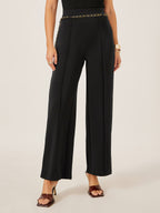 Black High Waist Drape Work Pant Office All Matching Slimming Straight Pants Workplace Elegant Cropped Pants