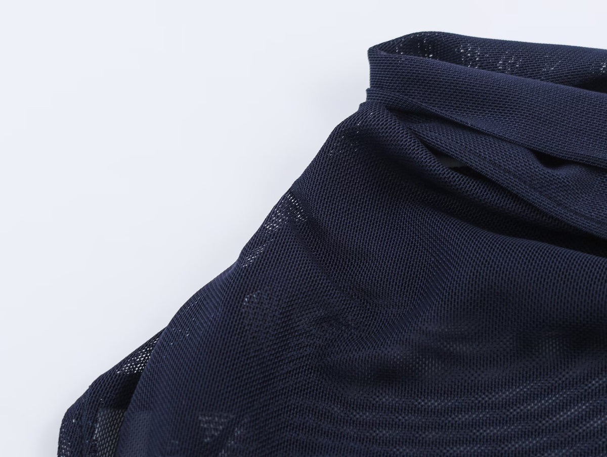 's Slim Fit Silk Net Scarf With Sleeveless Vest Top