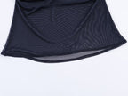 's Slim Fit Silk Net Scarf With Sleeveless Vest Top