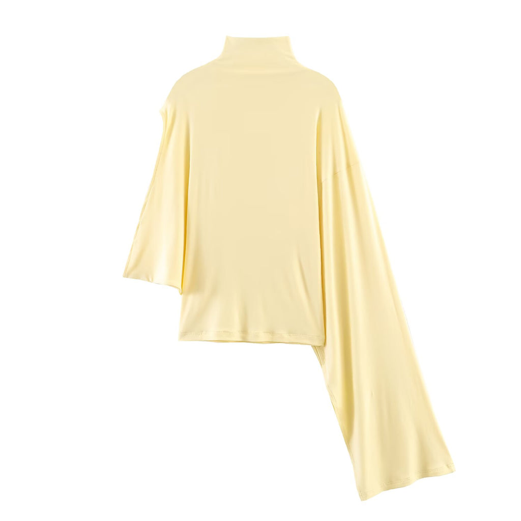 Women's Spring Fashionable All Match Niche Design Vertical Asymmetric Women Top