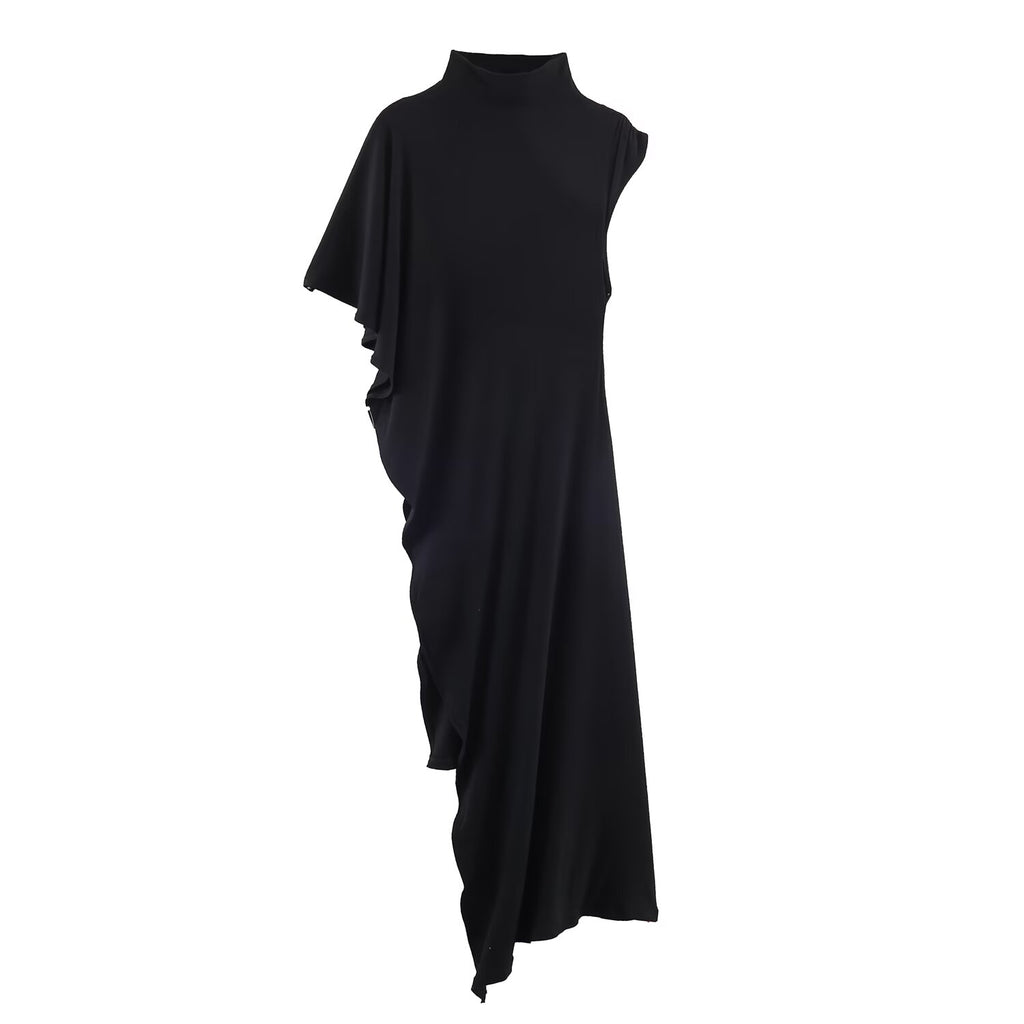 Women's Elegant Asymmetry Turtleneck Peplum Top