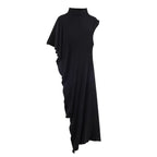 Women's Elegant Asymmetry Turtleneck Peplum Top