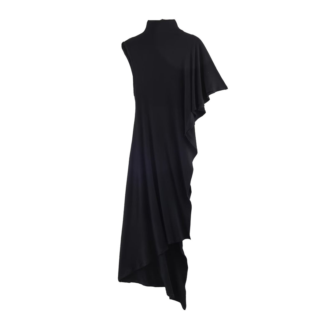 Women's Elegant Asymmetry Turtleneck Peplum Top