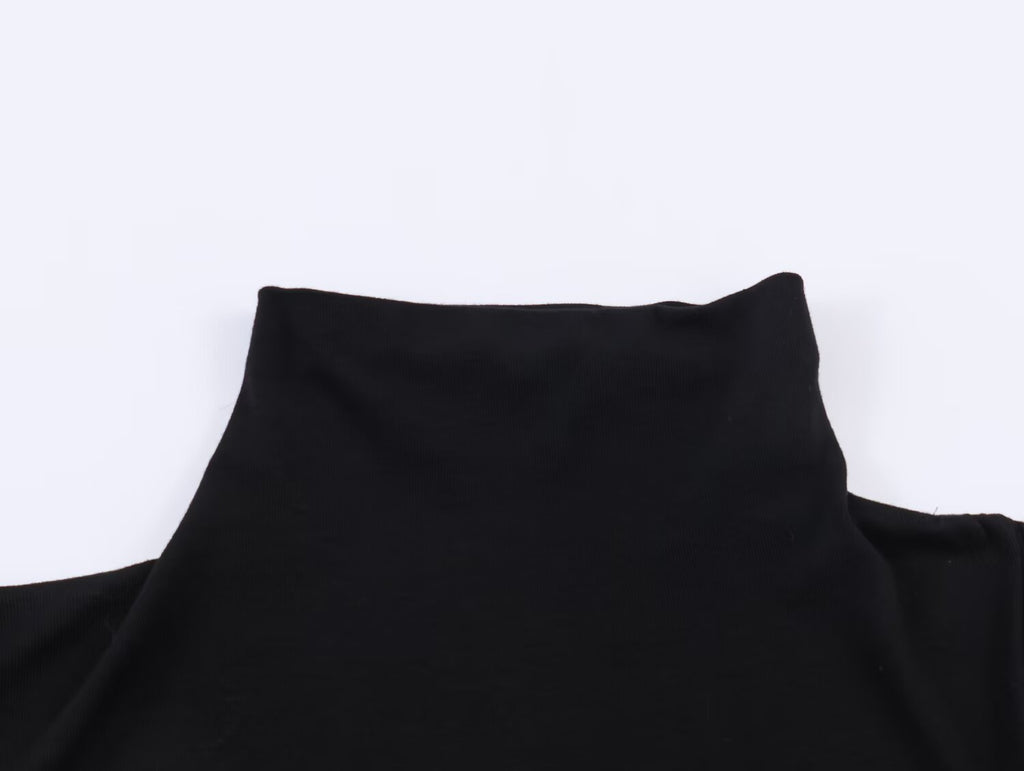 Women's Elegant Asymmetry Turtleneck Peplum Top