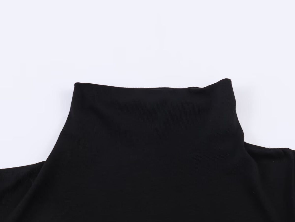 Women's Elegant Asymmetry Turtleneck Peplum Top