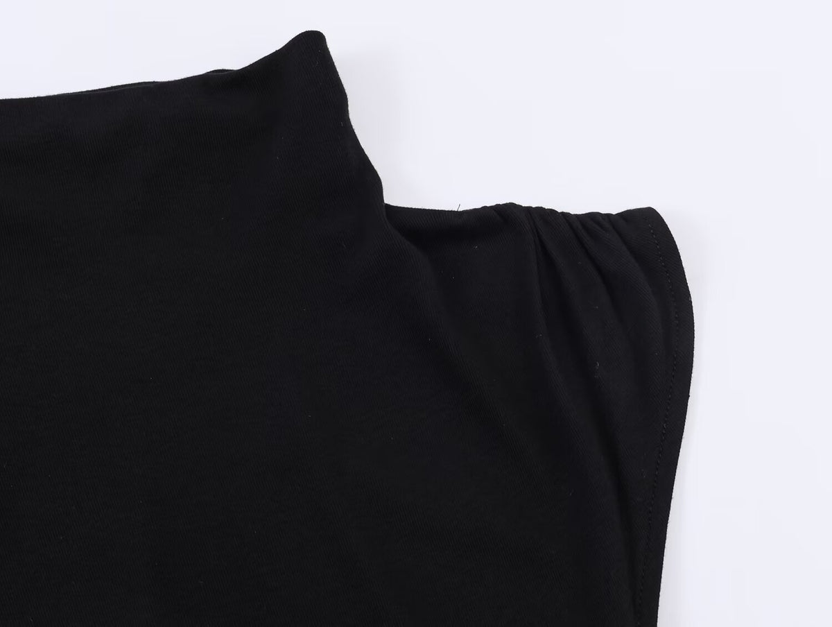 Women's Elegant Asymmetry Turtleneck Peplum Top