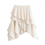 Women's Clothing Summer Sweet Laminated Ruffled Decoration Smooth Tiered Dress