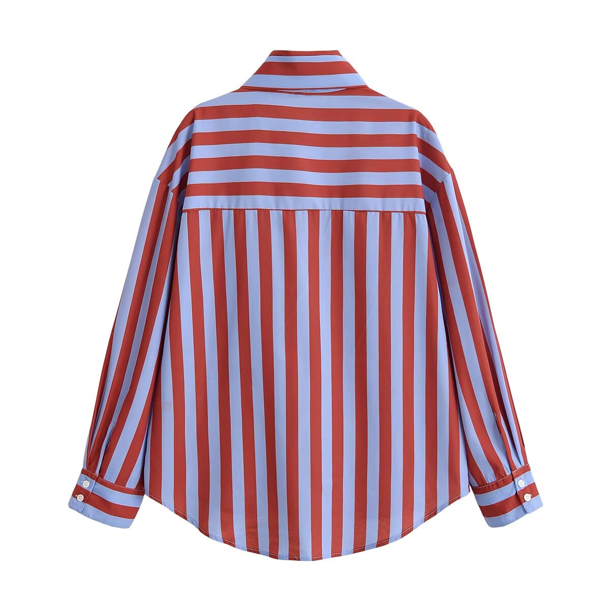 Women's Striped Color-Block Bow Shirt