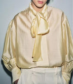 Women's Satin Bowknot Decoration Shirt