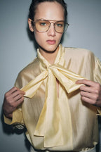 Women's Satin Bowknot Decoration Shirt