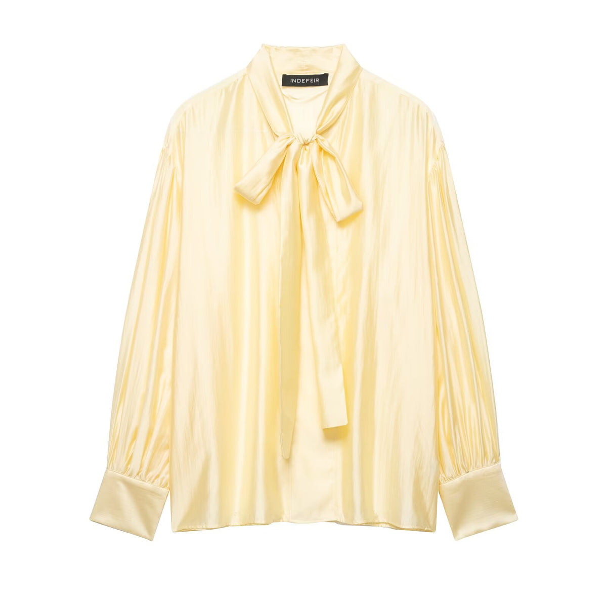 Women's Satin Bowknot Decoration Shirt