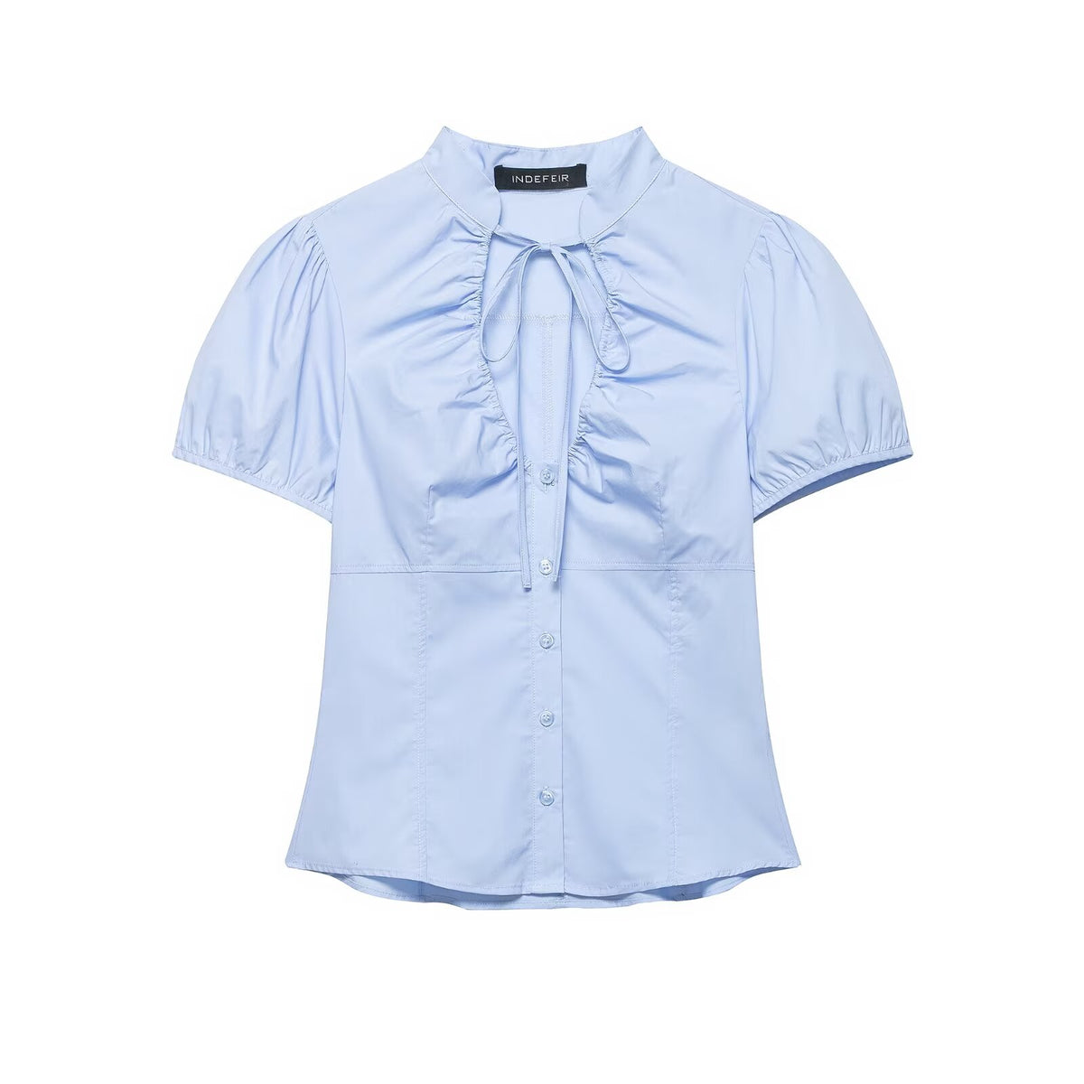 Women's Younger Bowknot Decoration Poplin Top