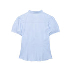 Women's Younger Bowknot Decoration Poplin Top