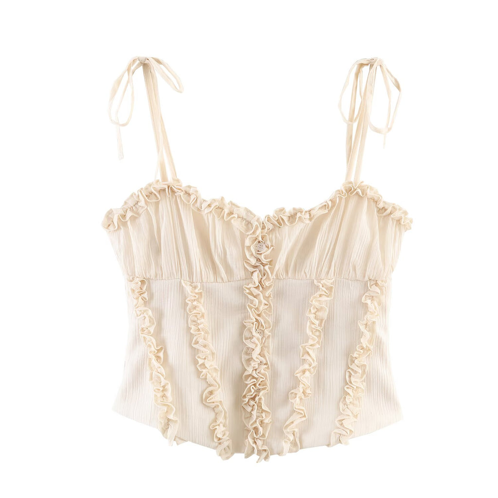 With Laminated Decoration Tight Braces Bra Top