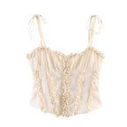 With Laminated Decoration Tight Braces Bra Top
