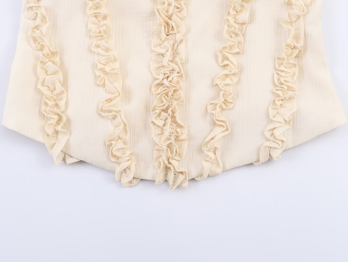 With Laminated Decoration Tight Braces Bra Top