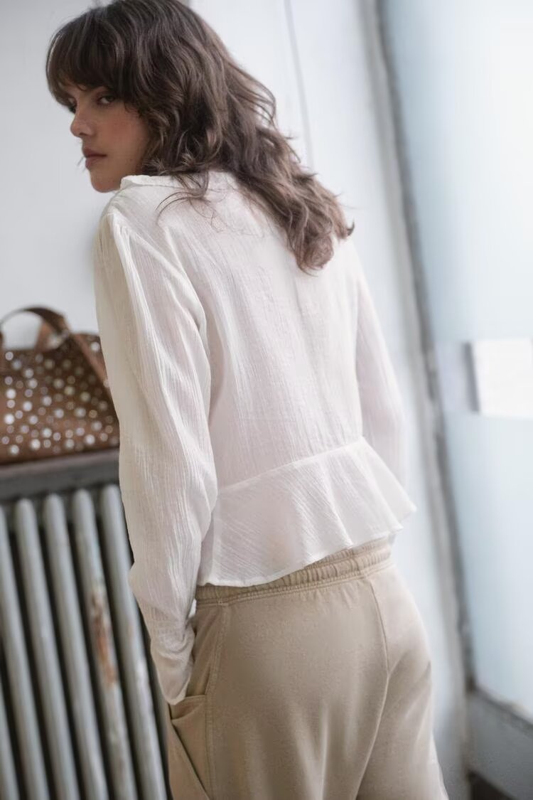 Women's Clothing Summer Embroidery Laminated Decoration Tulle Shirt