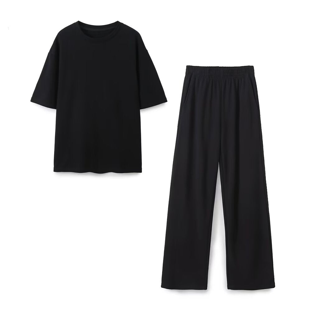 Summer Women Casual Suit T shirt Casual Pants