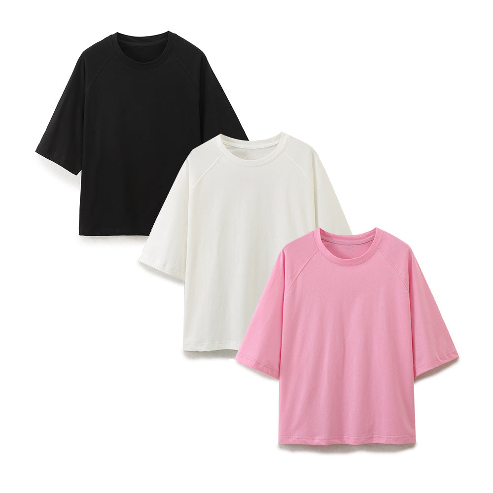 Spring Double Sided Cloth Loose T shirt Double Sided Cloth Jogger Pants Suit