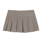 Fall Women Clothing Sweet Spicy Pleated Skirt Retro Plaid Pleated Skirt