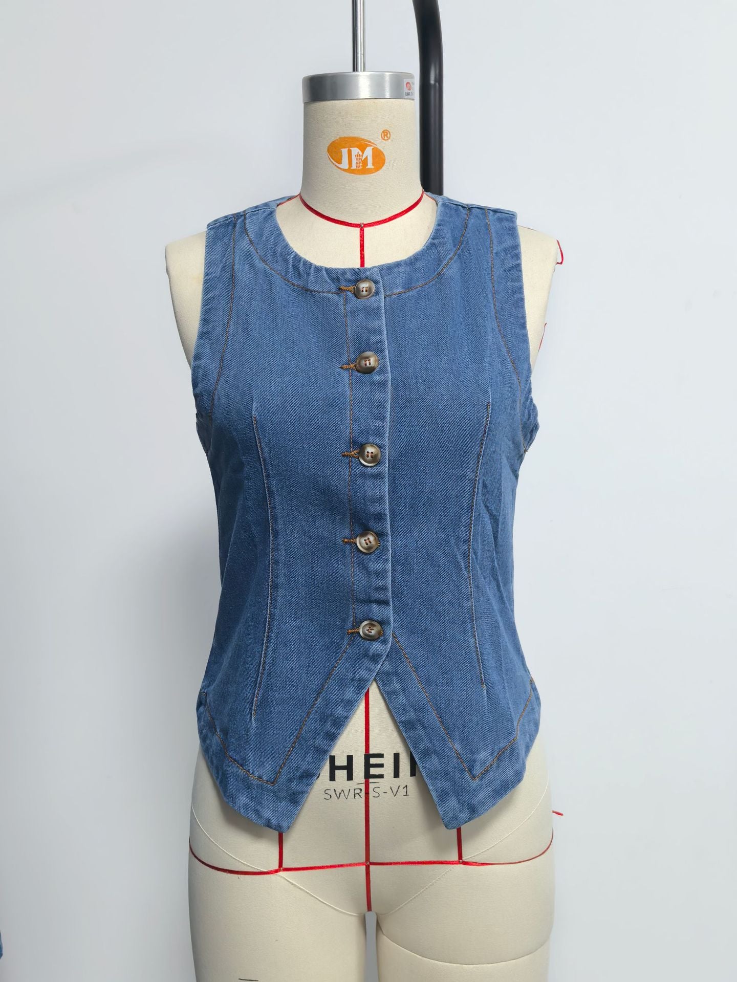 Sleeveless Slim Fit Denim Vest