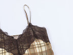 Women's Women Spring Retro Elegant Plaid Underwear Top