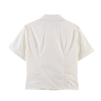 Spring Women Rivet Laminated Decoration Shirt Skirt Sets