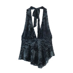 Spring Silk Net Halter Top Bell Bottom Pants Sets
