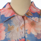 Women's Summer Floral Short Sleeved Waist Long Dress