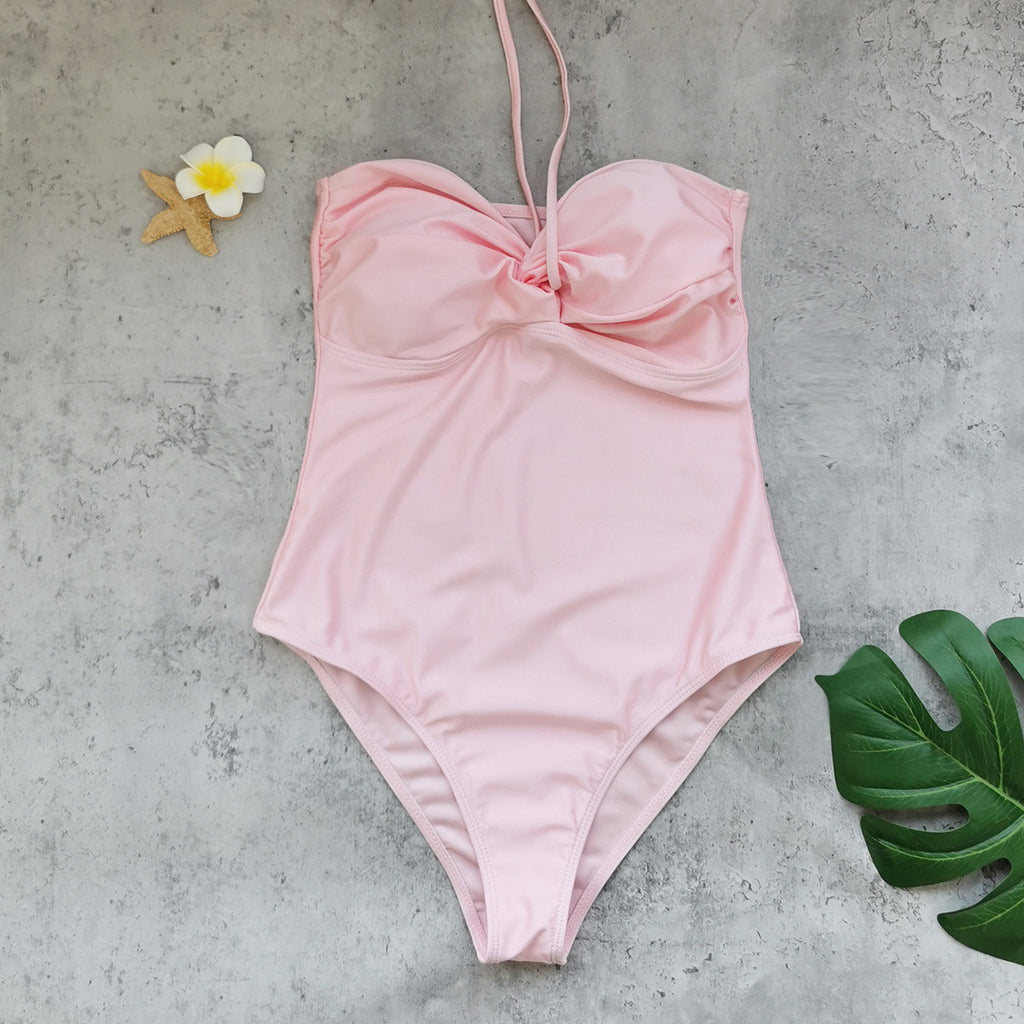 Solid Color One-piece Swimwear