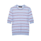 Women’s Lavender Contrast Stripe Crew Neck Top