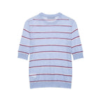 Women’s Lavender Contrast Stripe Crew Neck Top