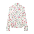 Women's Floral Print Laminated Decoration Shirt