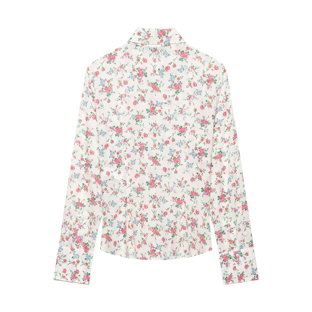 Women's Floral Print Laminated Decoration Shirt